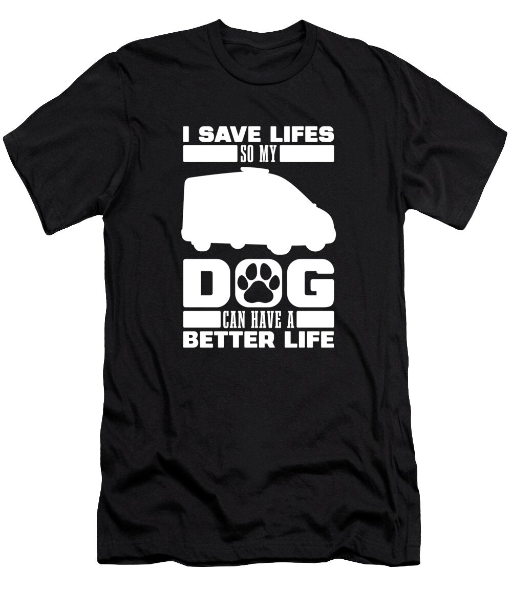 Emt Dog Medic First Responder Paramedic Crazy Squirrel T-Shirt