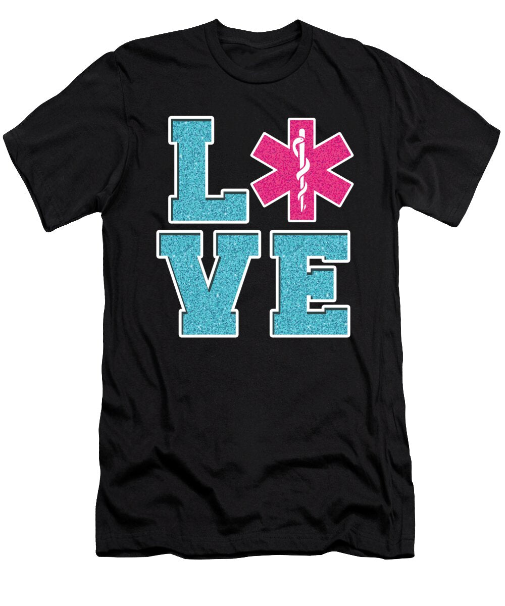 Emt Love Ems Doctor Nurse Paramedic Caduceus Medicine Gift Thomas Larch T-Shirt