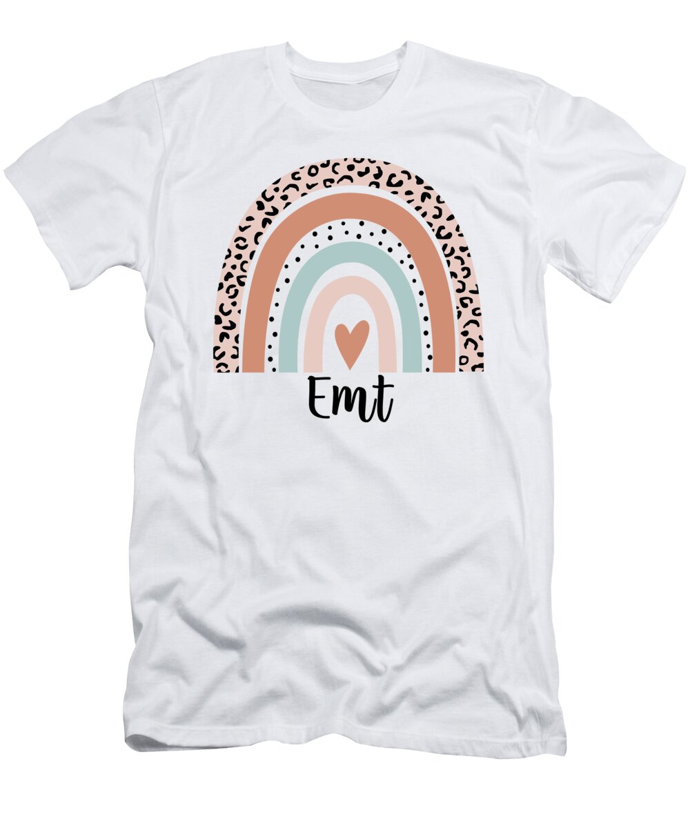 Emt Rainbow Leopard Ems First Responder Gift Jensen Cena T-Shirt