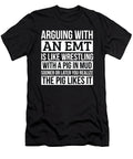 Emt Like Arguing with a Pig in Mud Emt Gifts Funny Saying Gag Gift Office Desk Boss Gift Orange Pieces T-Shirt