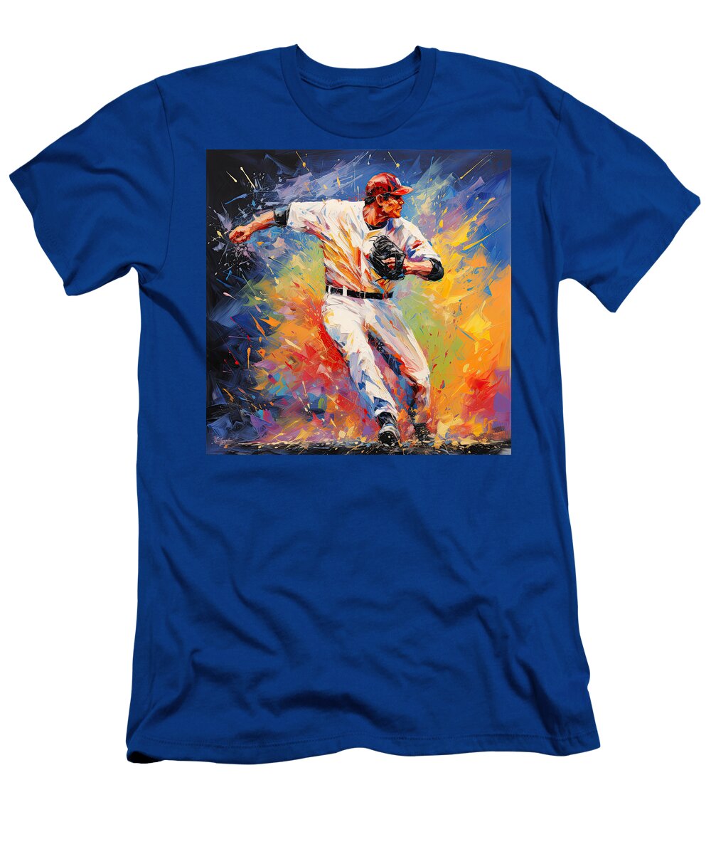 Energetic Impressionist Baseball Paintings Lourry Legarde T-Shirt