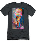 Energetic Scoops Vibrant Ice Cream Cone with Dynamic Brush Strokes Olfactoart Studio T-Shirt
