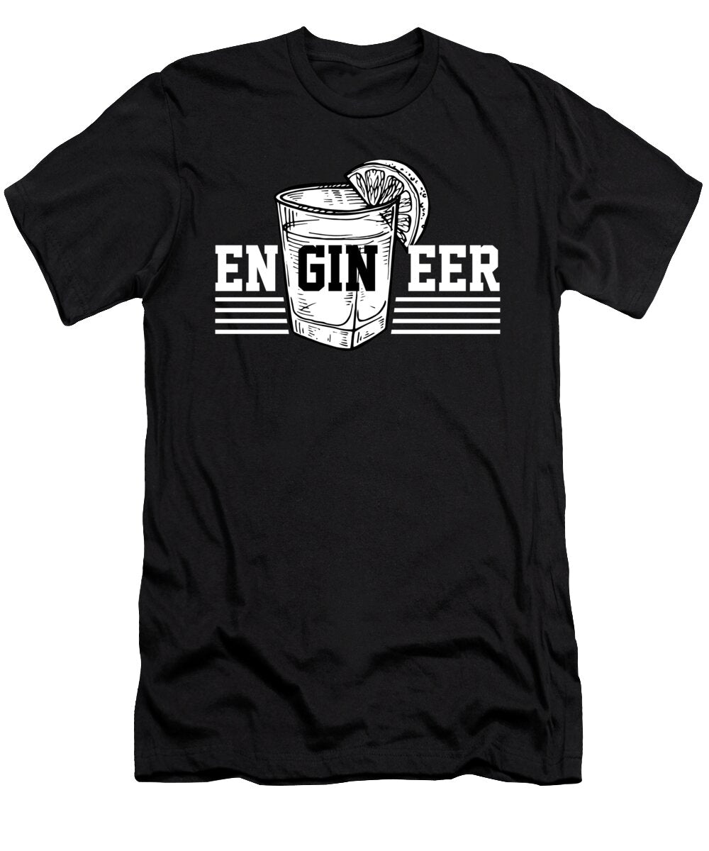 Engineer Gin Alcohol Drinking Party Cocktail Gift Thomas Larch T-Shirt
