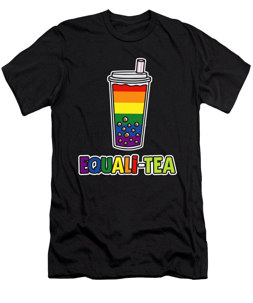 Equalitea Boba Bubble Tea Lgbt Rainbow Pride Beth Scannell T-Shirt