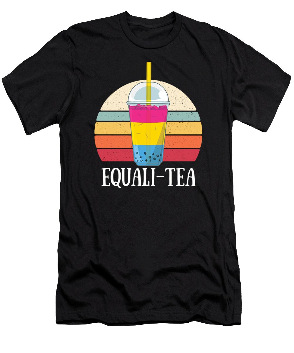 Equalitea Pansexual Pride Bubble Tea Lgbt Pan Boba Milk Tea Tata Maulana T-Shirt