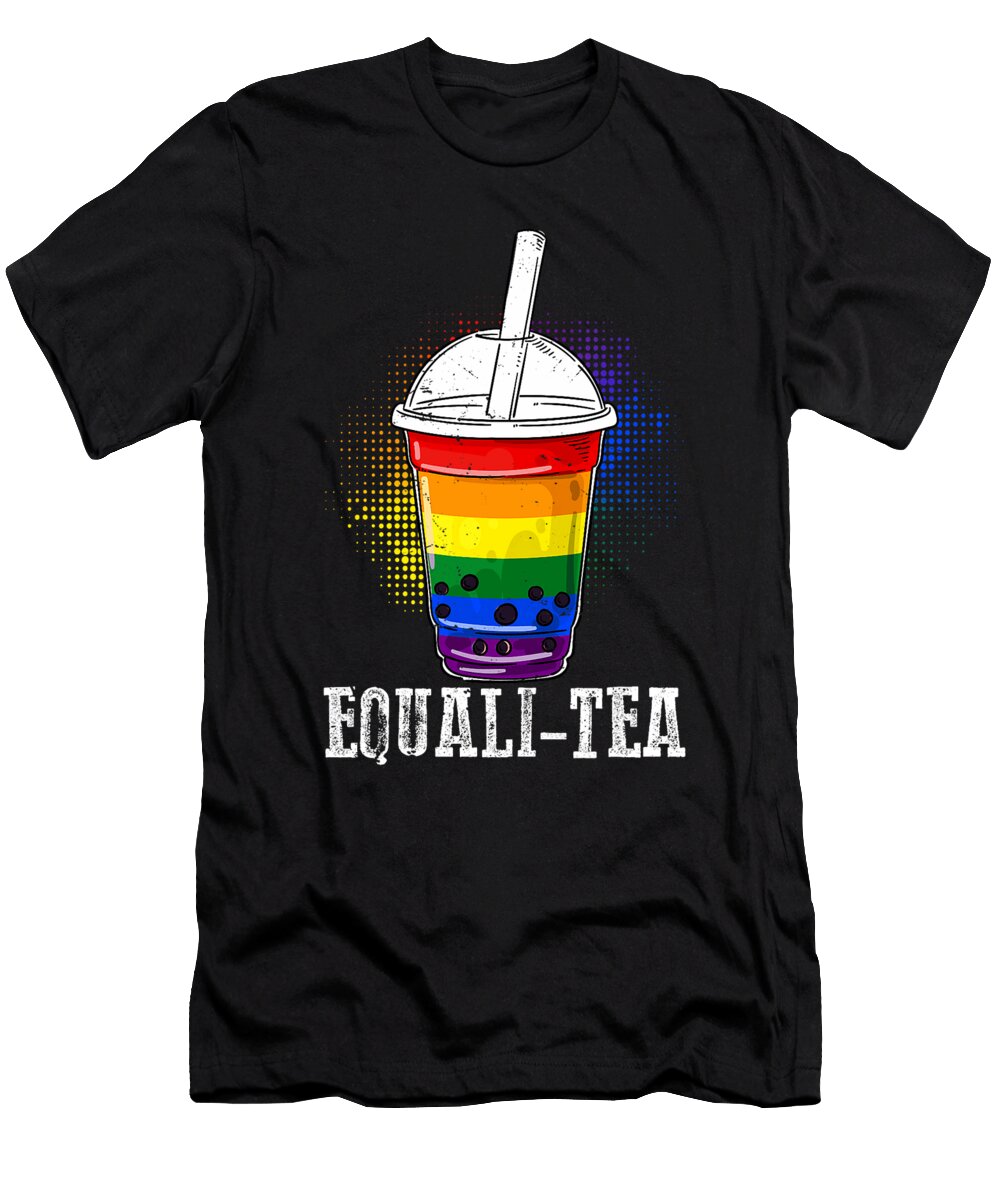 Equalitea Rainbow Flag Boba Bubble Milk Tea Gay Coami Tacti T-Shirt