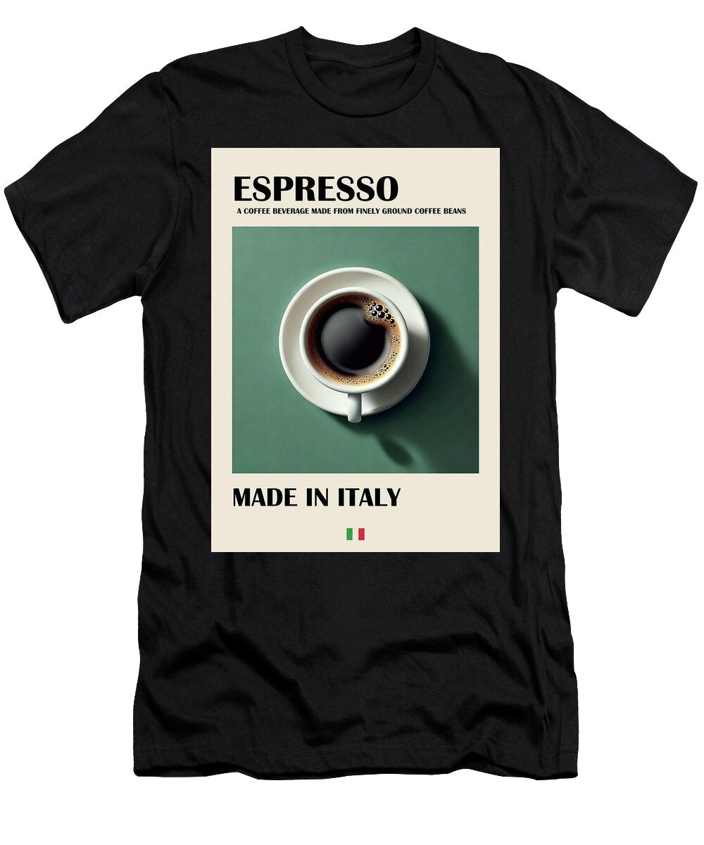 Espresso Art Print Italian Coffee Poster for Kitchen Coffee Art Espresso Lover Art Ibrahim Haron T-Shirt