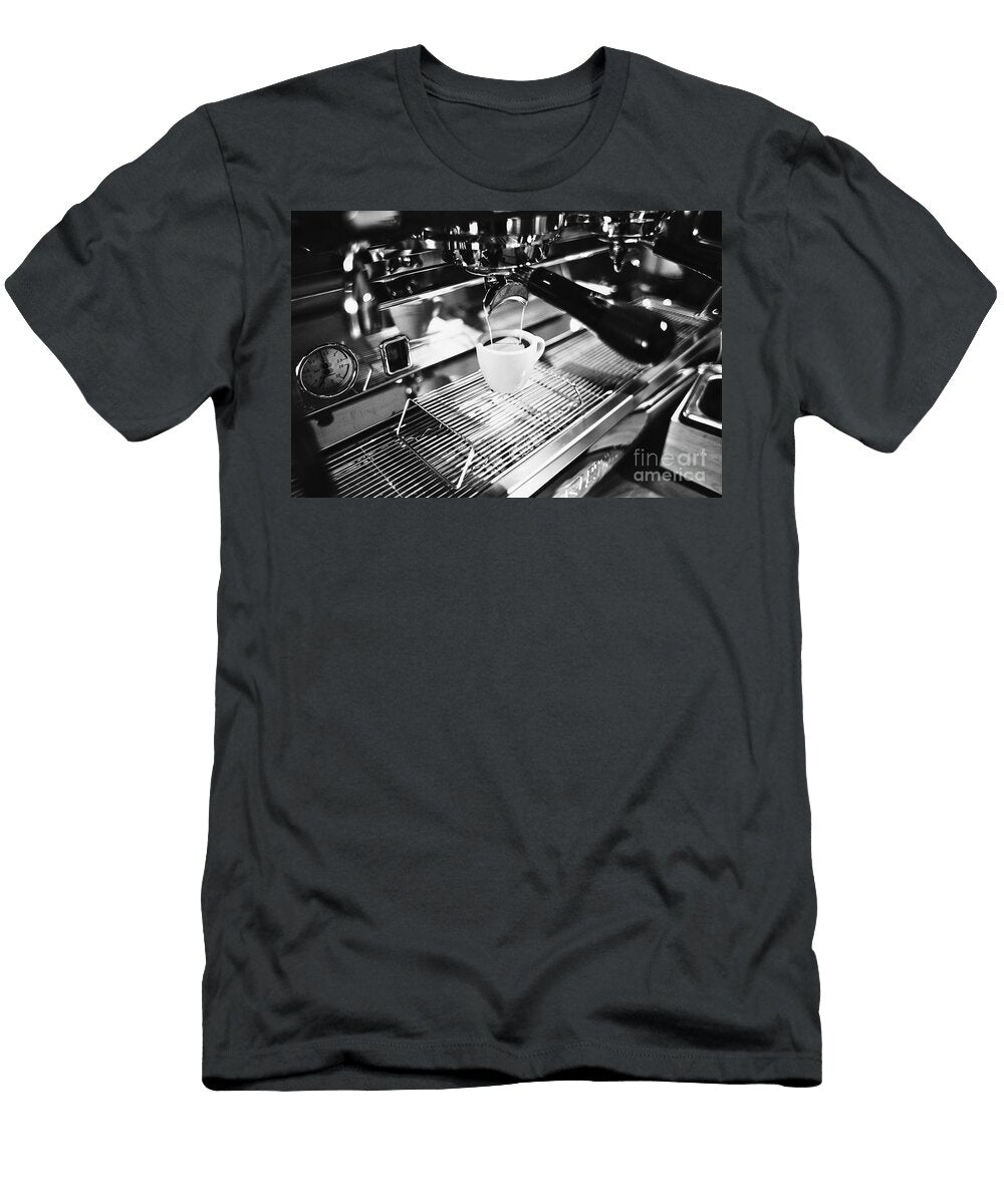 Espresso Coffee Machine Modern Industrial Structural Study Black and White Dmr Filho T-Shirt