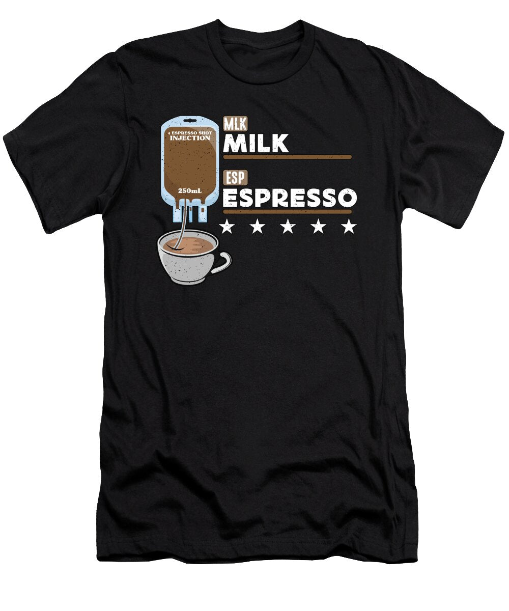 Espresso Milk Espresso Shot Injection Coffee Bean Tshirtconcepts Marvin Poppe T-Shirt