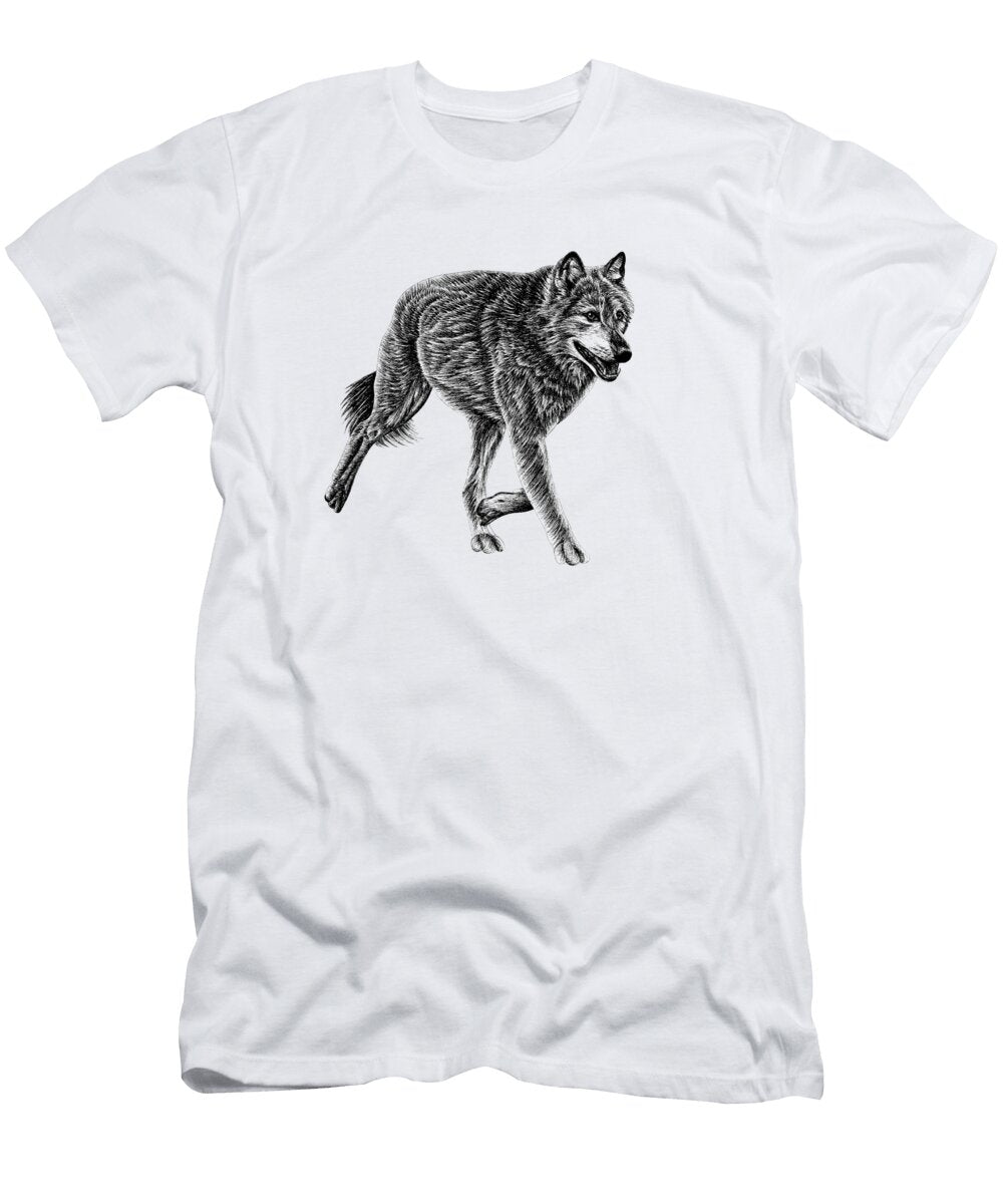 European Wolf Illustration Loren Dowding T-Shirt