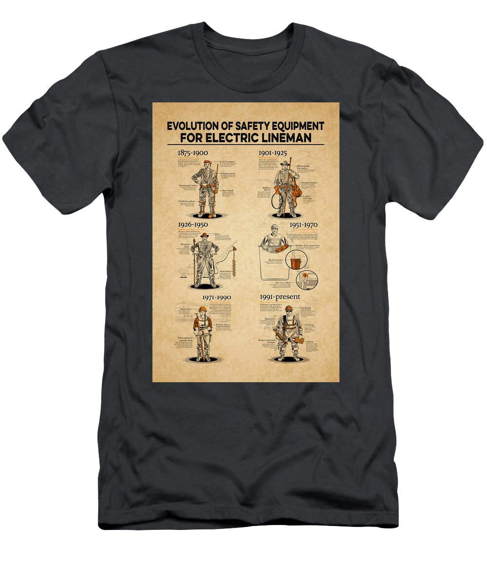 Evolution of Lineman Safety Gear Juan Harris T-Shirt