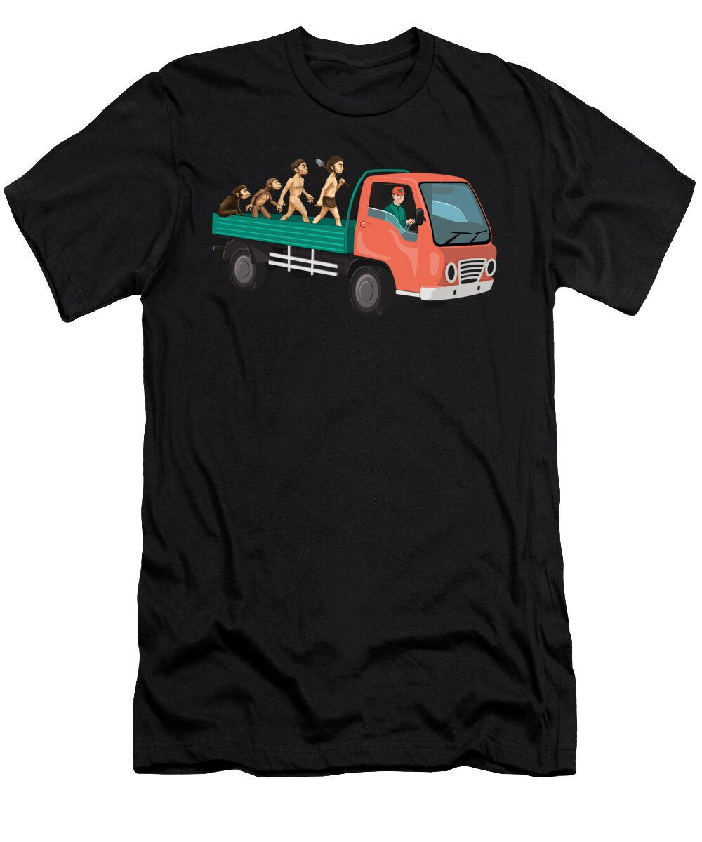 Evolution Truck Driver Cool Truck Driver Gift Thomas Larch T-Shirt