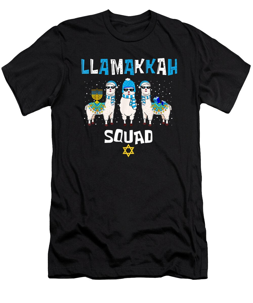 Exhilarating Things Hanukkah Llama Christmas Happy Llamakah Squad Cute Alpaca Gifts for Fan Ezone Prints T-Shirt