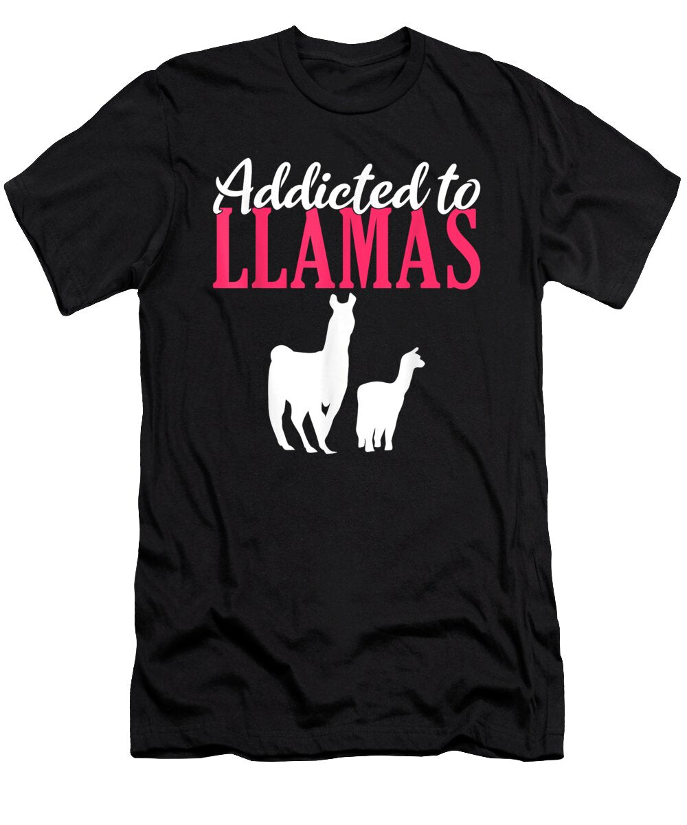 Experience Addicted to Llamas Alpaca Llama Lover Vintage Ezone Prints T-Shirt