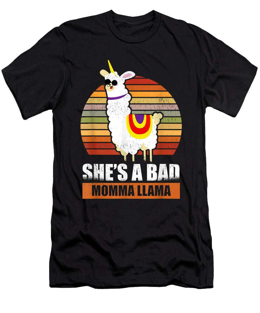 Experience Shes a Bad Momma Llama for a Llama Fan Alpaca Llama Gift for Fan Ezone Prints T-Shirt
