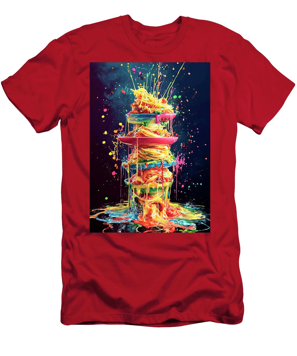 Explosive Colorful Pasta Dish Art Merssi Norely T-Shirt