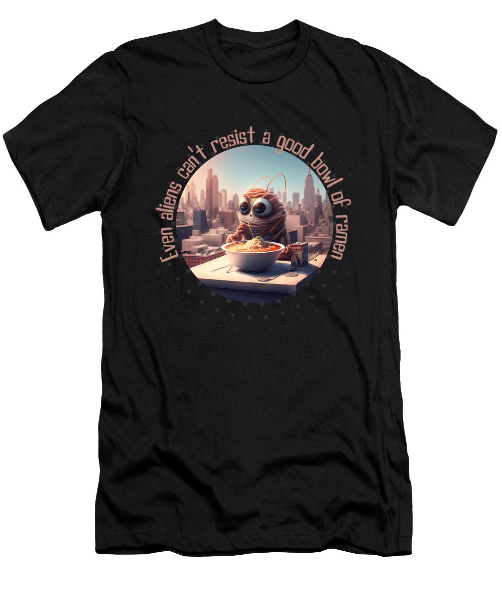 Extraterrestrial Ramen Lover Alien Eating in the City Food Dhbubble T-Shirt