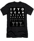Eye Exam Chart If You Can Read This Drink Three Martinis Black Wingsdomain Art and Photography T-Shirt