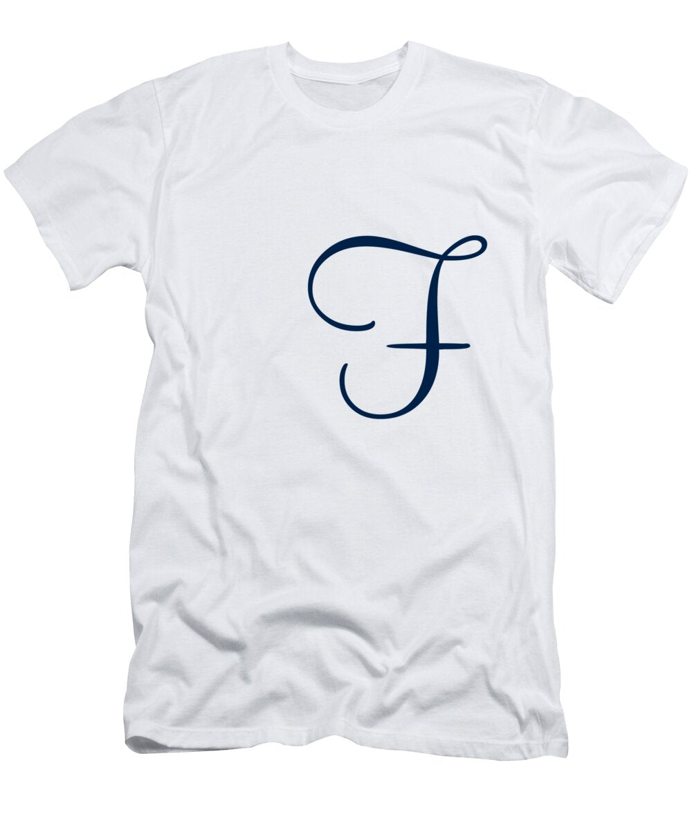 F in Oxford Blue Simple Script Custom Home Fashions T-Shirt