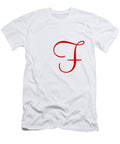 F in Red Simple Script Custom Home Fashions T-Shirt