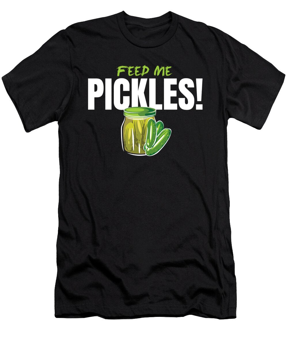 Feed Me Pickles Cucumbers Gherkin Moon T-Shirt