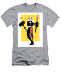 Female Character with Hammer and Rocket Launcher on Yellow Backg Matcha Coffe T-Shirt