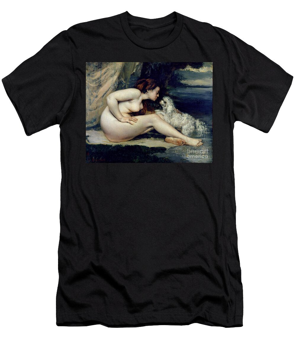 Female Nude with a Dog Gustave Courbet T-Shirt