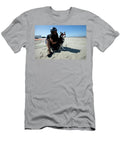 Female Paraglider Holding and Petting Trevor Clark T-Shirt