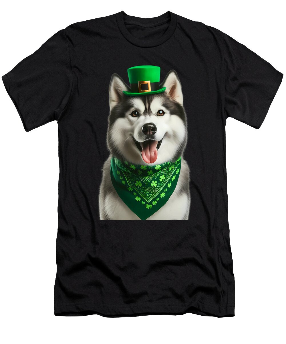 Festive Dog in Green Attire Studi Alex T-Shirt