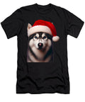 Festive Husky in Santa Hat Studi Alex T-Shirt