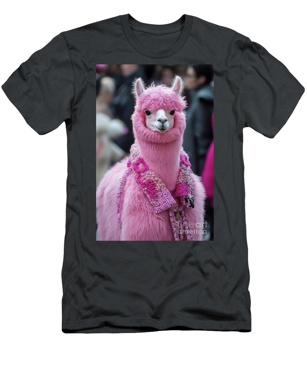 Festive Pink Alpaca on Display Beautiful Things T-Shirt