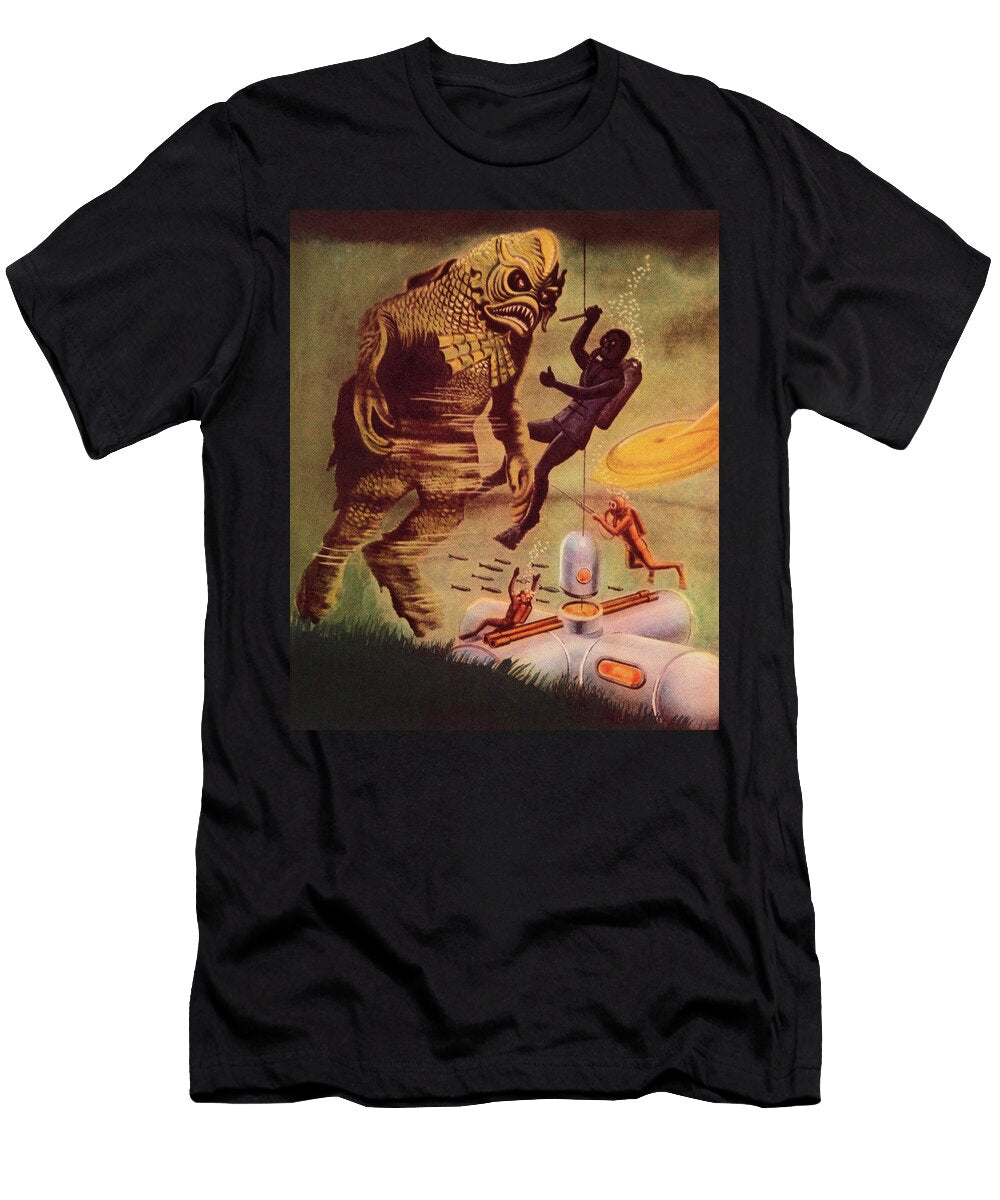 Fighting a Sea Monster Csa Images T-Shirt