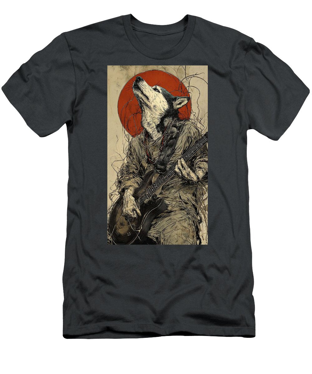 Figurative Art Music Artwork Akita Dog Art Artistic Style Elmer Powers T-Shirt