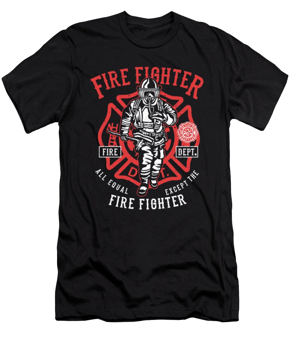 Fire Fighter Retro Vintage Distressed Design Tinh Tran Le Thanh T-Shirt
