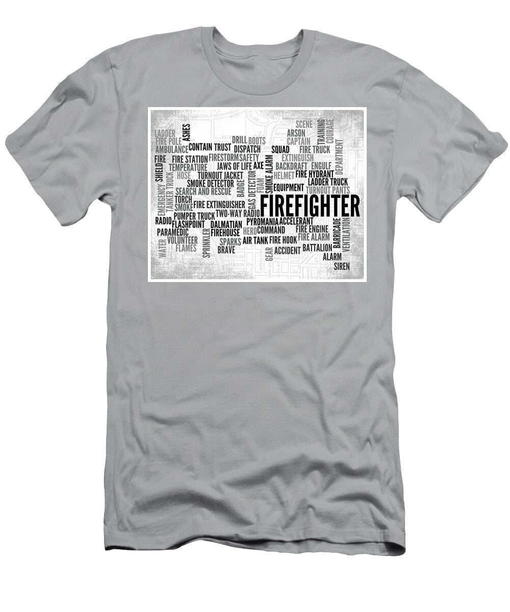 Firefighter 1 Word Typography Melissa Smith T-Shirt