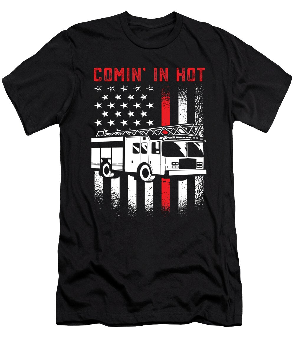 Firefighter American Flag Fire Truck Me T-Shirt