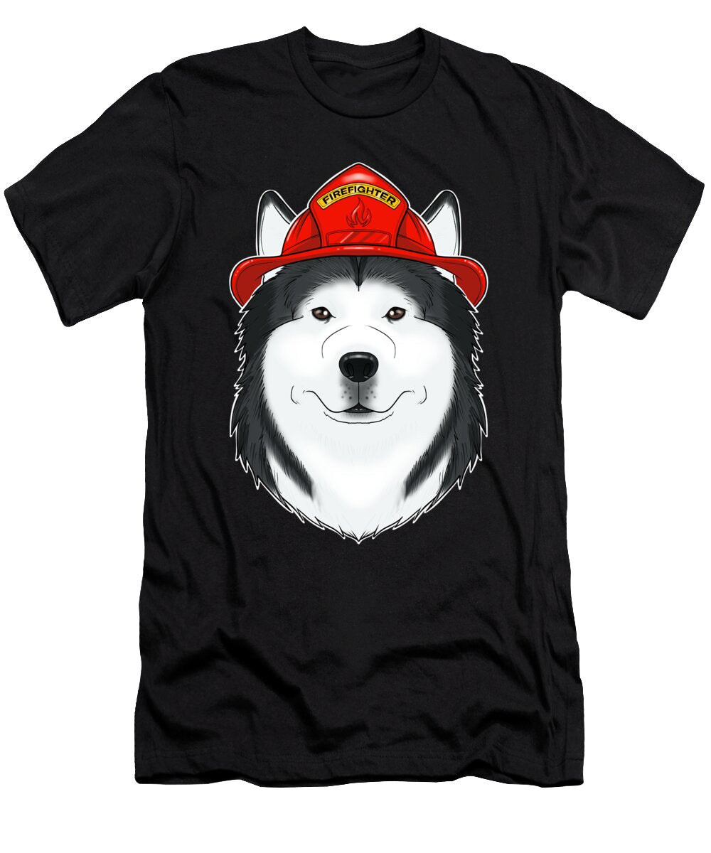 Firefighter Husky Canine Handler I Fireman Dog I Maximus Designs T-Shirt