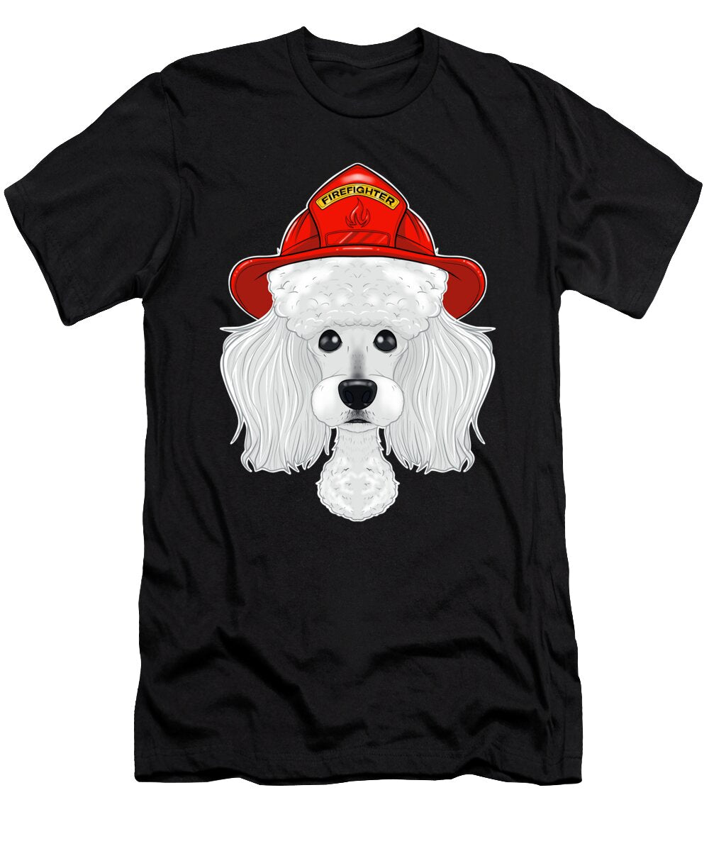 Firefighter Poodle Canine Handler I Fireman Dog I Maximus Designs T-Shirt
