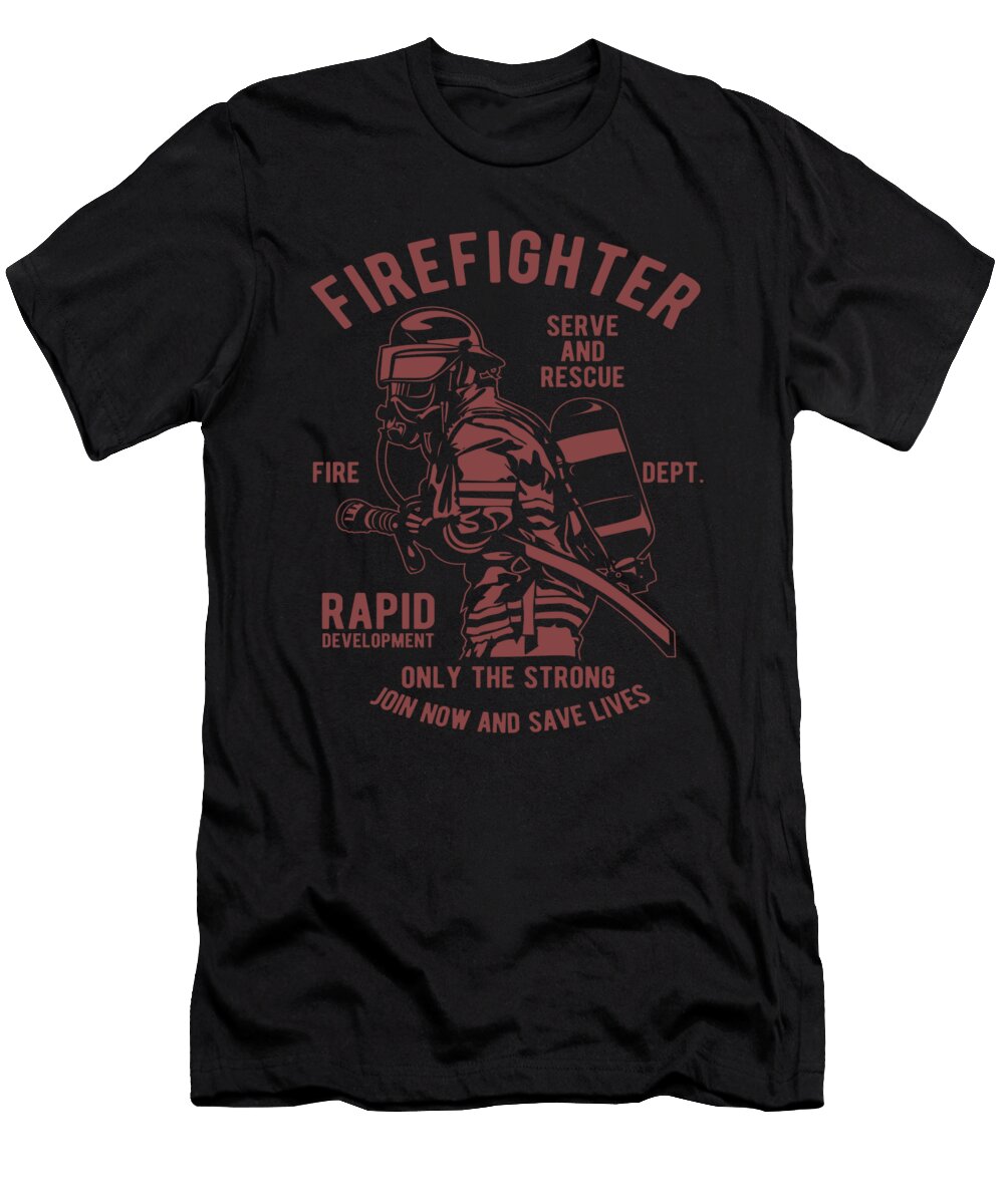 Firefighter Serve and Rescue Fireman Firefighting Florian Dold Art T-Shirt