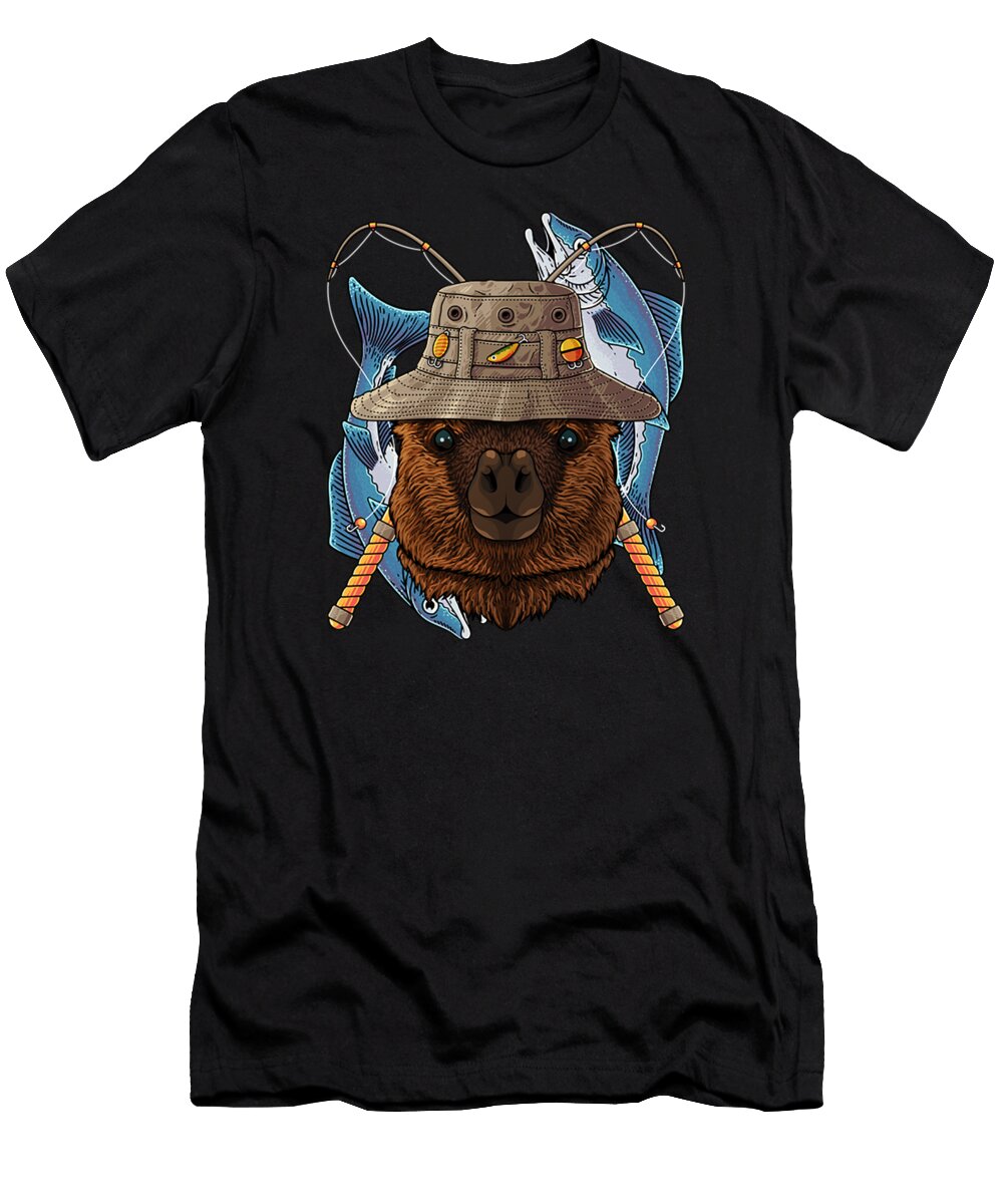 Fishing Alpaca Outdoor Fisherman Animal Cute Fly Fishing Tata Maulana T-Shirt