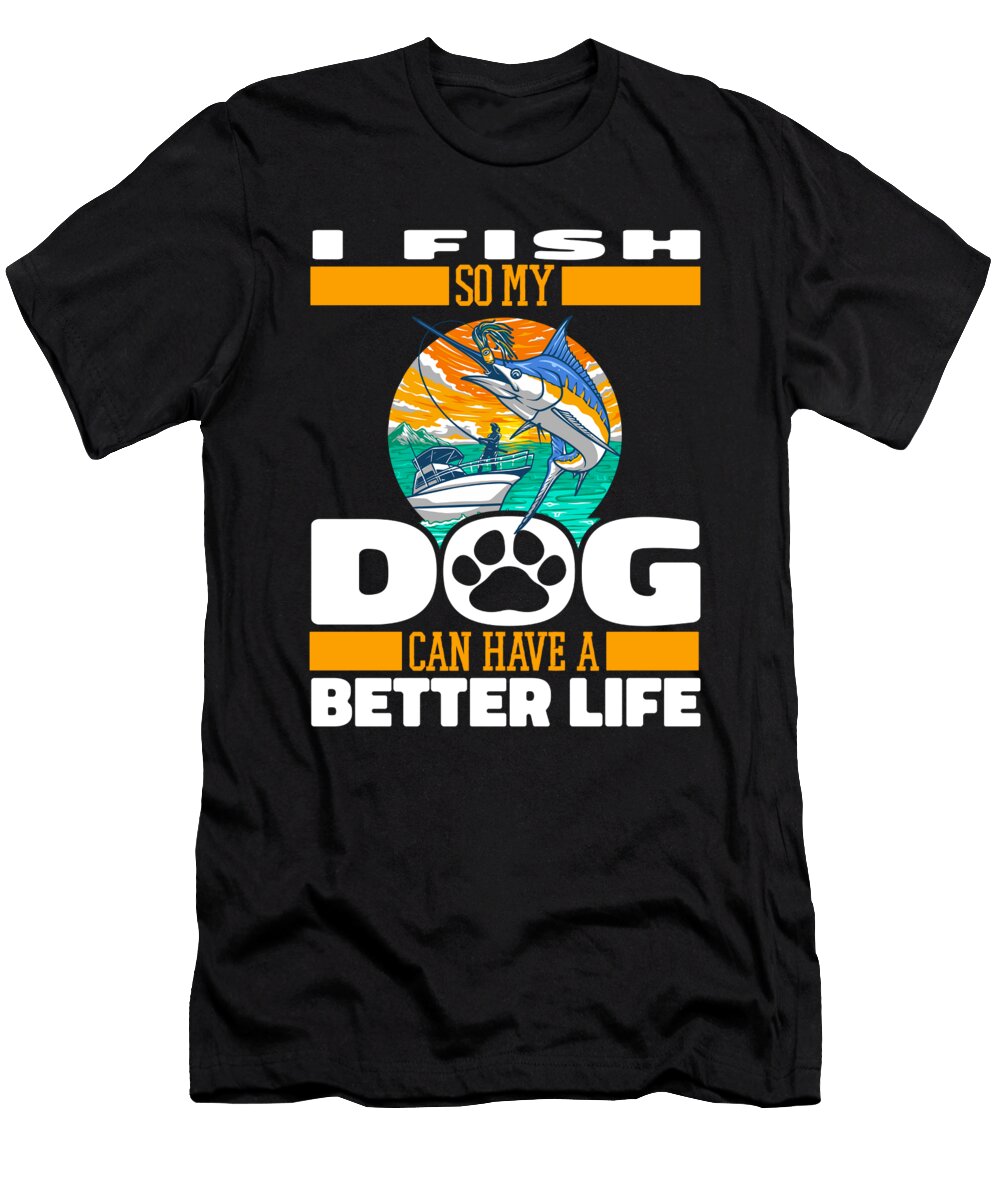 Fishing Dog Angler Angling Fisherman Crazy Squirrel T-Shirt