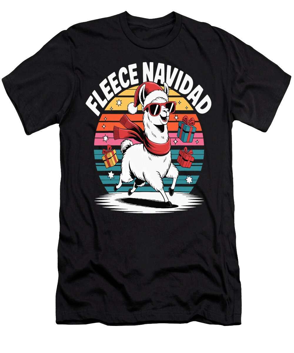 Fleece Navidad Funny Llama Christmas Pun Studi Alex T-Shirt