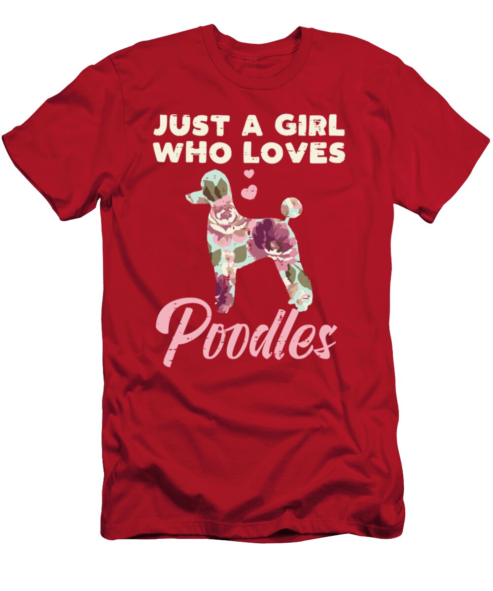 Floral Girl Who Loves Poodles Pet Dog Lover Owner Tinh Tran Le Thanh T-Shirt