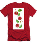 Flying Fresh Cherry and Mint Isolated on White Rodica Ciorba T-Shirt