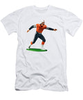 Football Player in Orange and Blue Running Csa Images T-Shirt