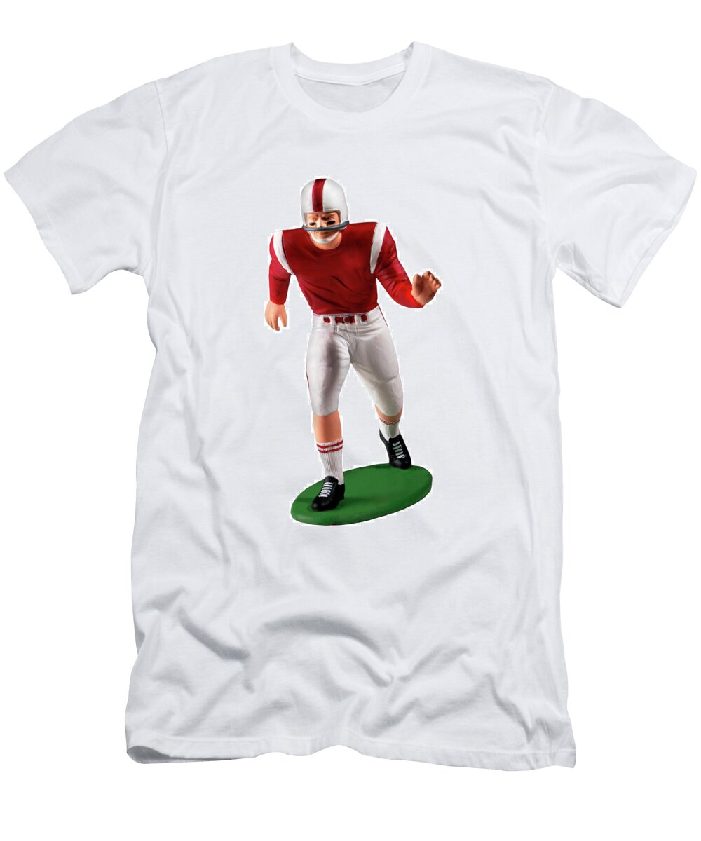 Football Player in Red and White Running Csa Images T-Shirt