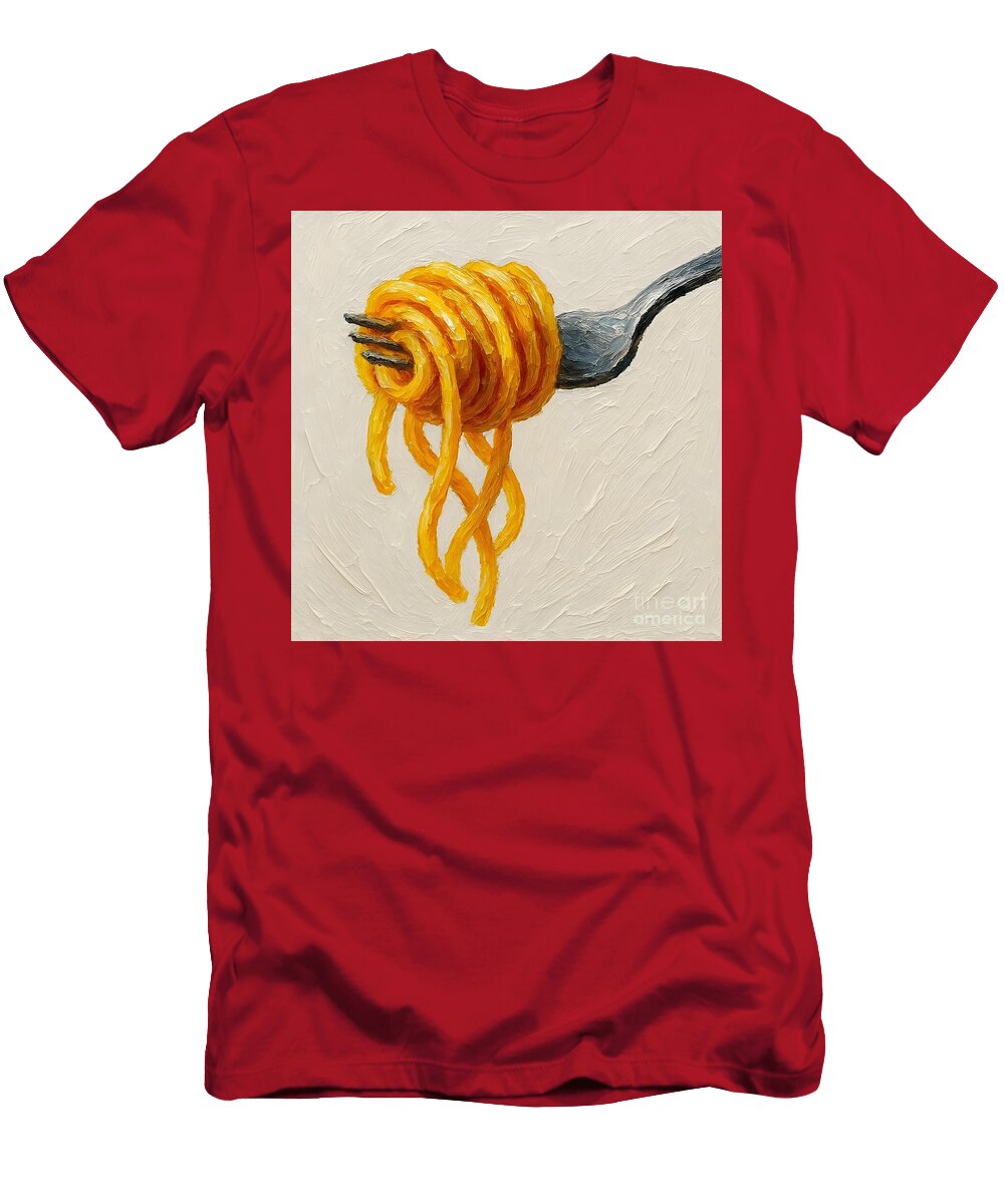 Fork with Spiraled Pasta Lucia Stewart T-Shirt