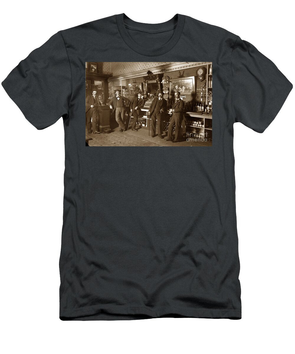 Four Men in a Saloon Circa 1895 California Views Mr Pat Hathaway Archives T-Shirt