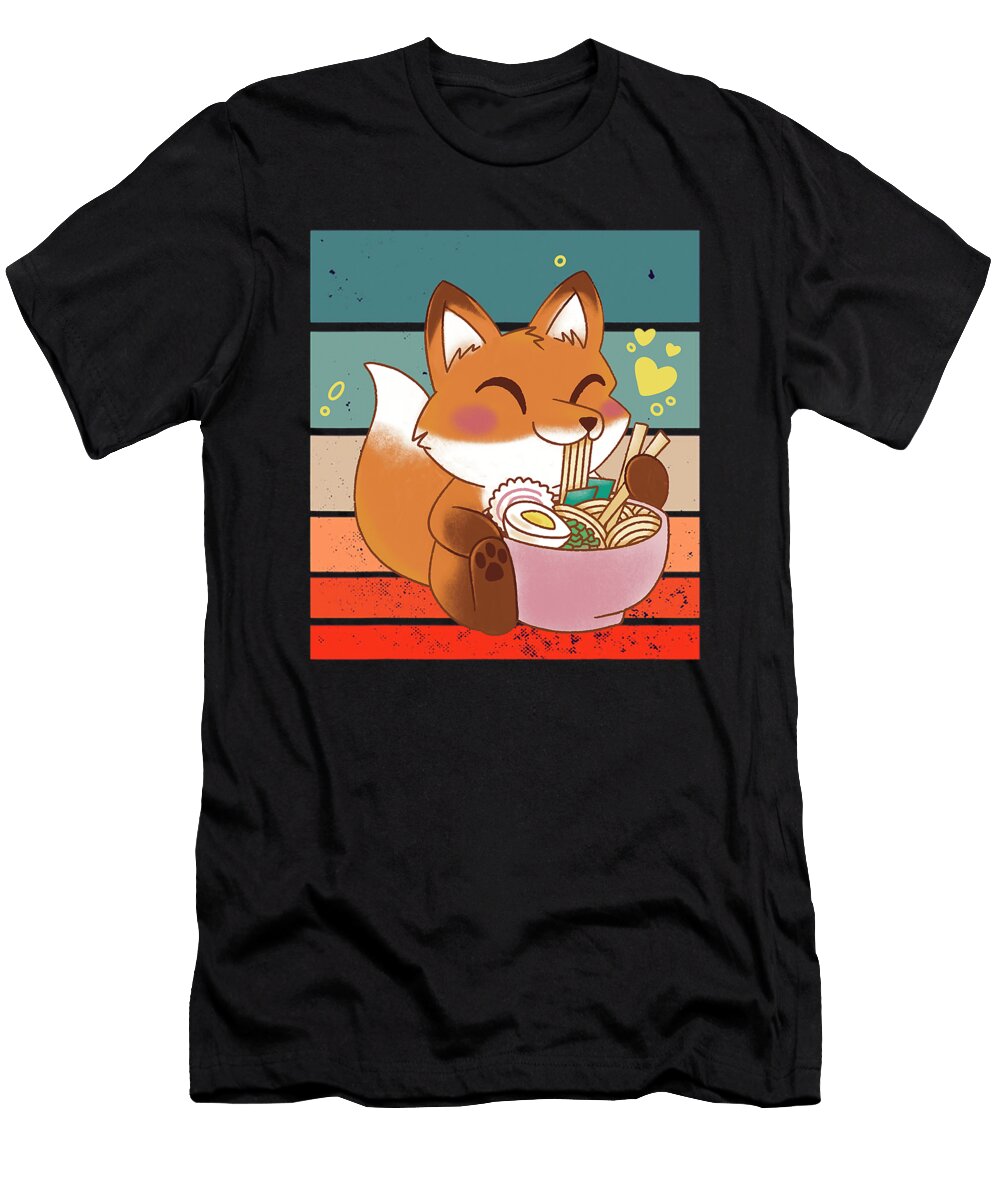 Fox Eating Ramen Dhbubble T-Shirt