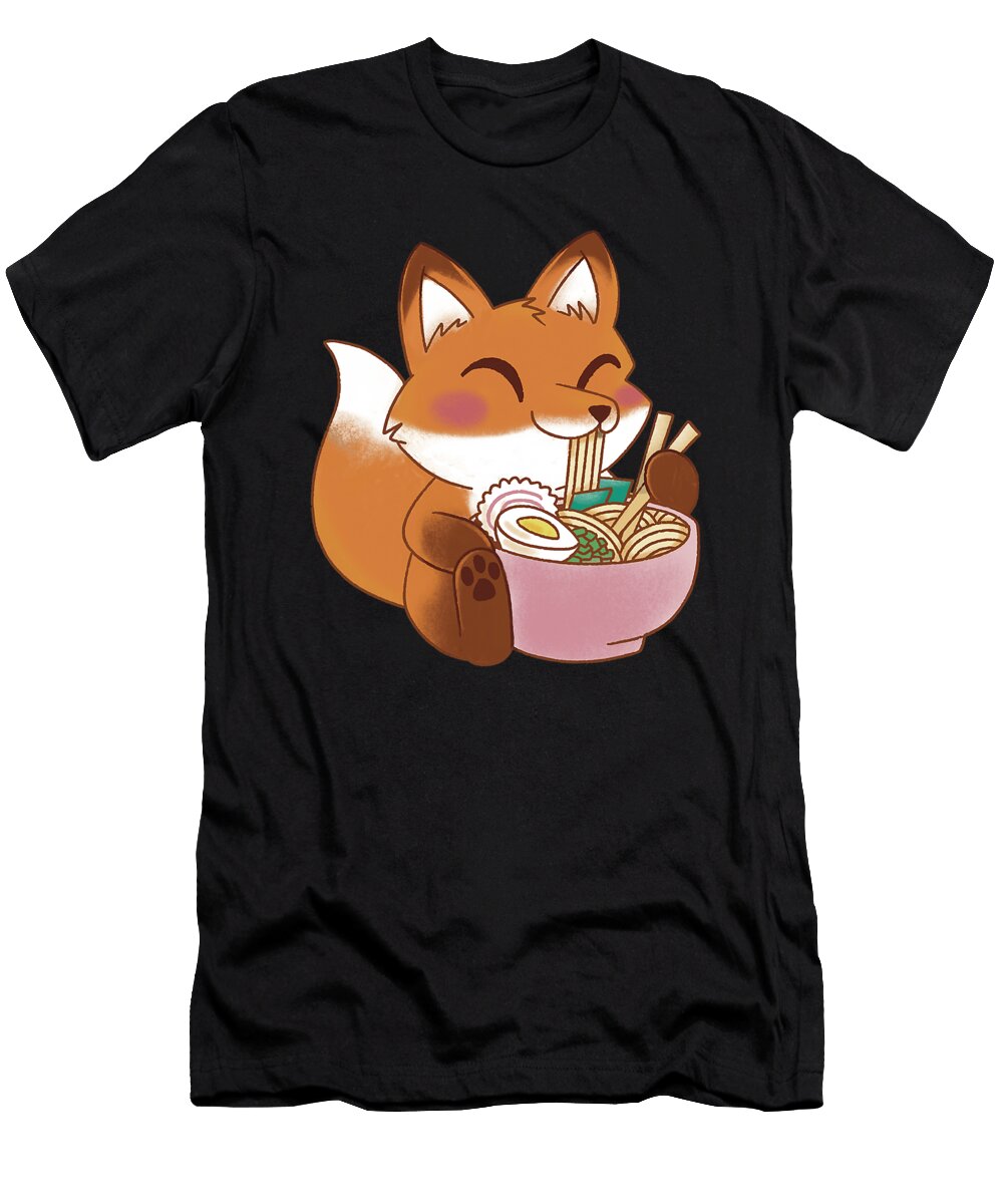 Fox Kawaii Animal Ramen Fox Dhbubble T-Shirt